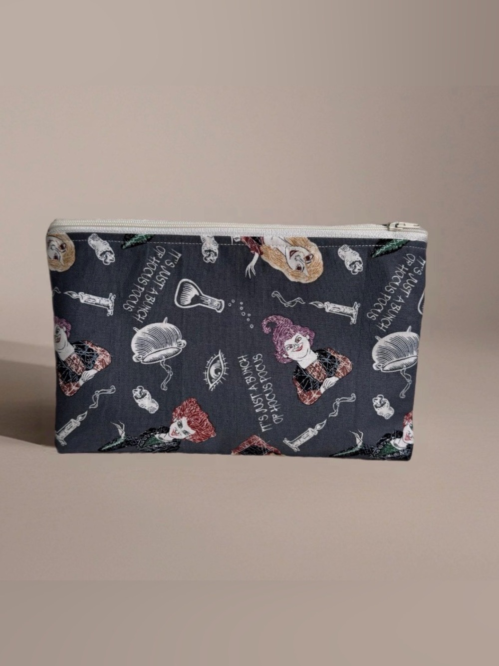 Handmade Hocus Pocus Zipper Pouch – 9.5” x 6”